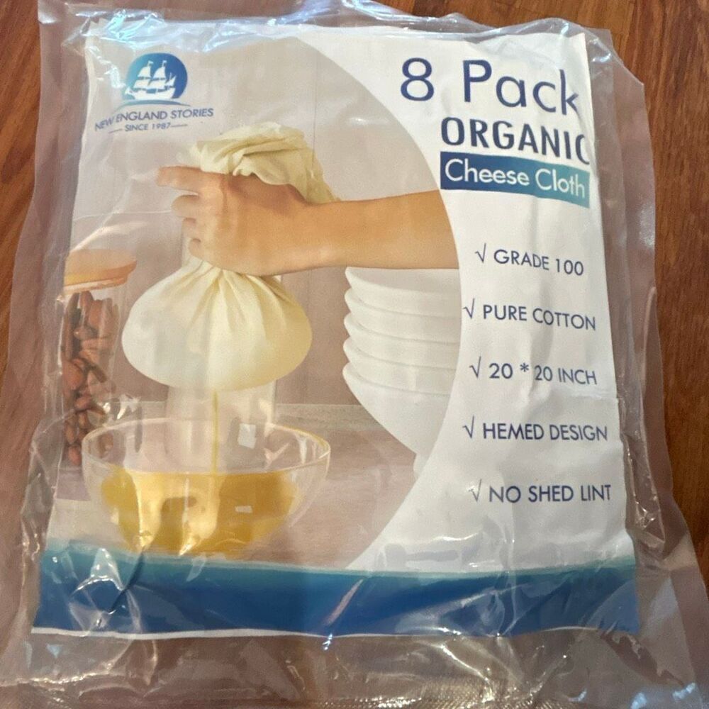 NEW 8 pack organic cheese cloth cotton 20 x 20
